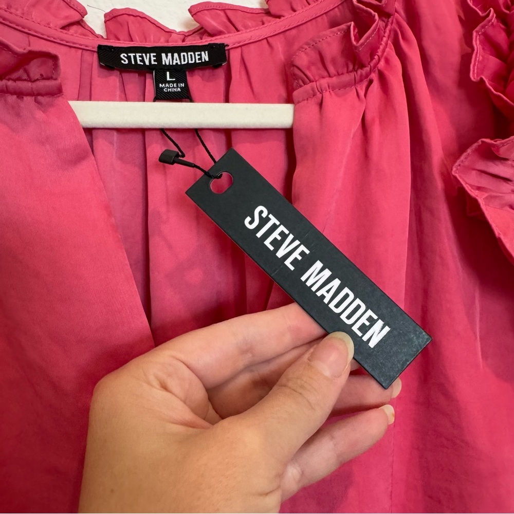NWT Steve Madden Pink Ruffled Dress - Picture 6 of 11